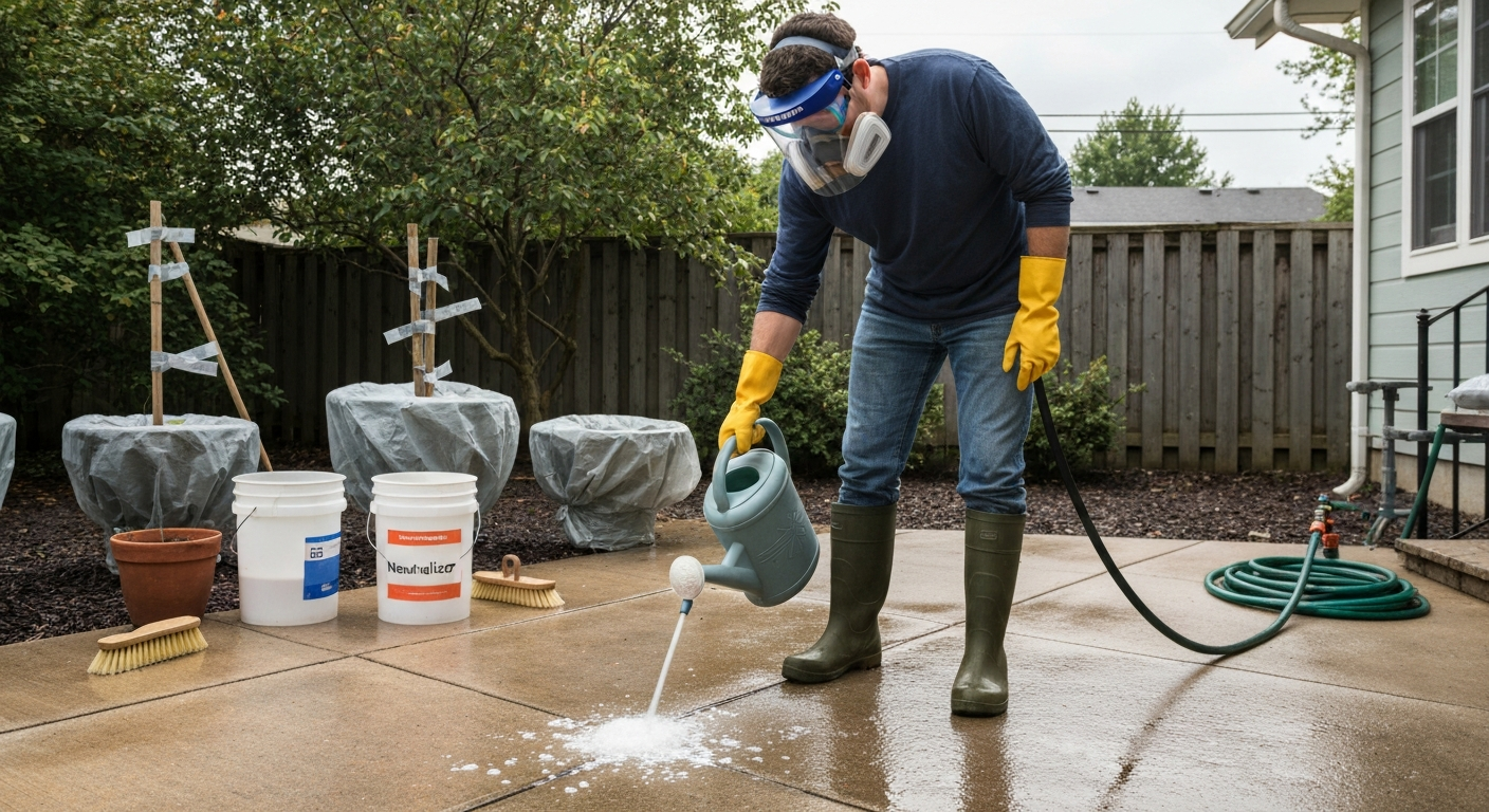 How to Apply Muriatic Acid to Concrete Patio: Safety Guide