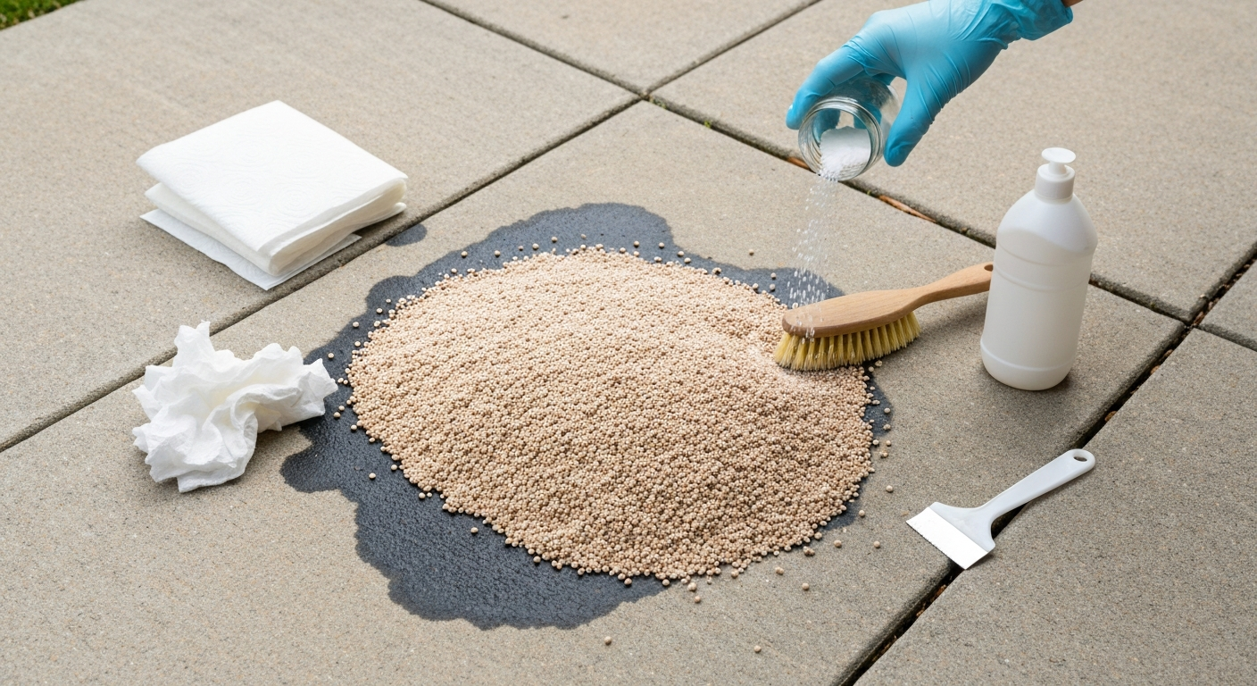 how to get oil off patio