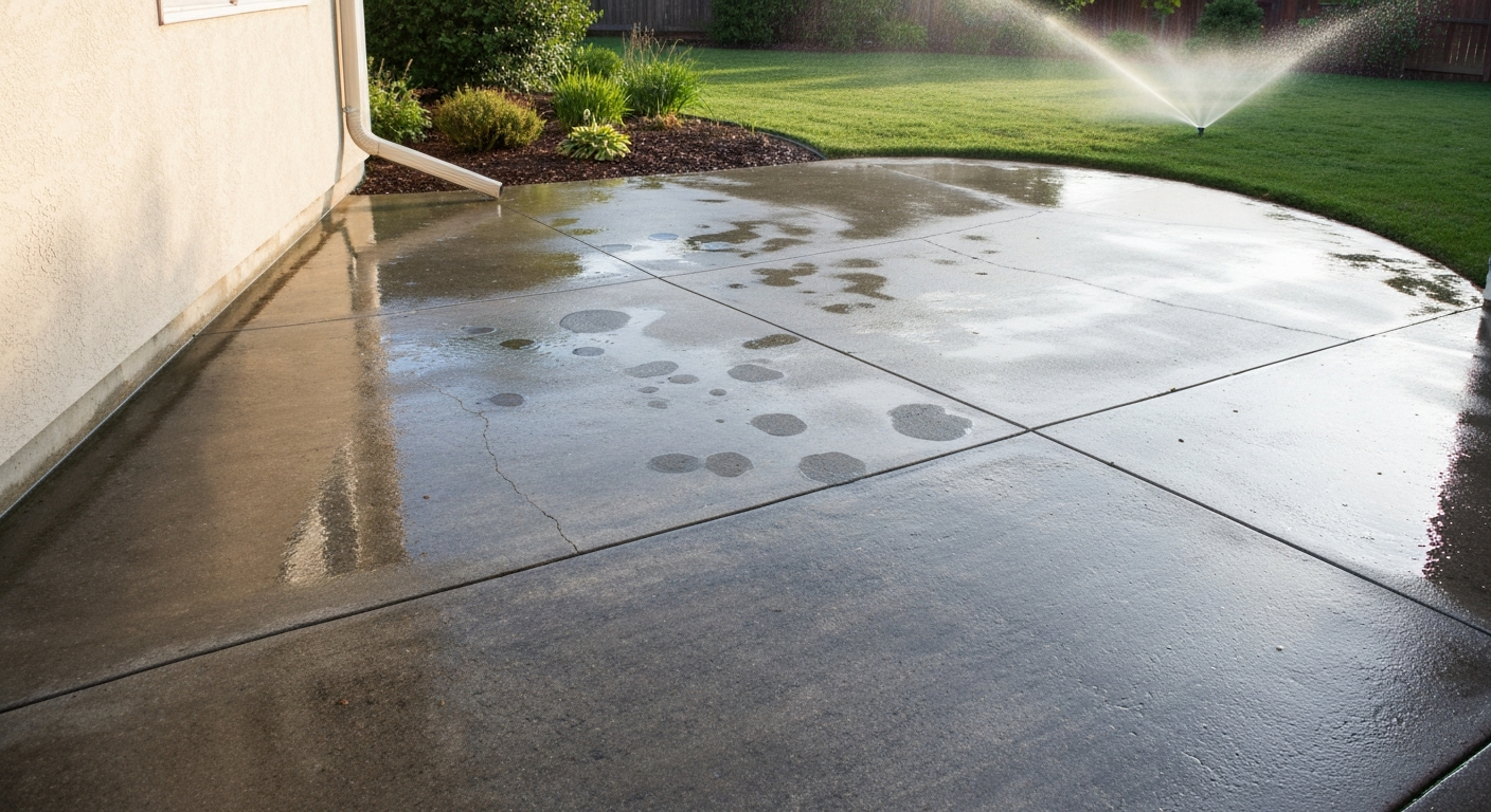 Why Is My Concrete Patio Wet? Causes, Tests and Fixes